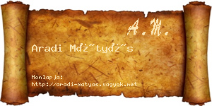 Aradi Mátyás névjegykártya