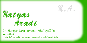 matyas aradi business card